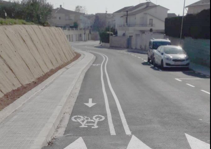 El carril bici del carrer Ramon y Cajal