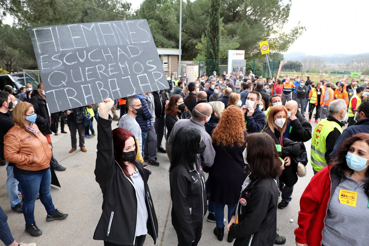 Una concentració recent de treballadors de Bosch contra el tancament de la fàbrica de Lliçà d'Amunt