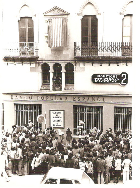 Acte solemne de redescobriment de la placa a Bac de Roda, el 23 d'abril de 1976