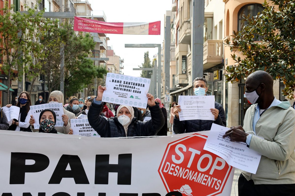 Una protesta de la PAH a Granollers en una imatge d'arxiu
