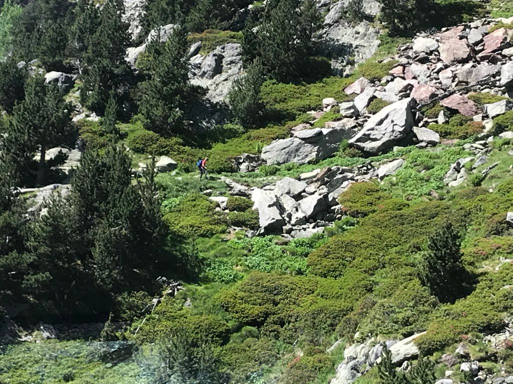 Un excursionista pujant a Núria el juny passat