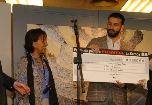 Pilar Forcada en el lliurament del premi Honda Greens de pintura del 2008 a la Garriga