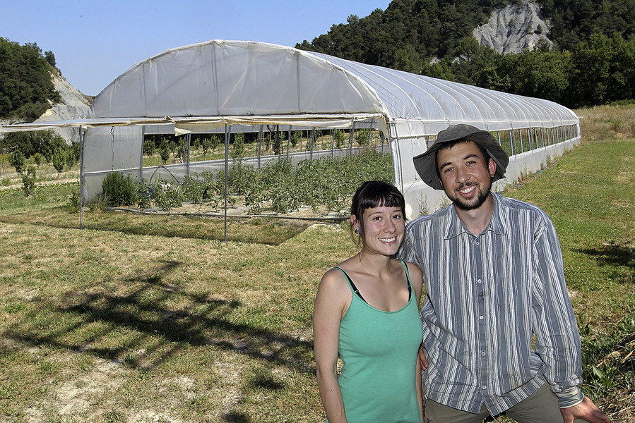 Eva Carmona i Armand Suriñach cultiven verdures ecològiques al mas La Baga de Gurb des de fa sis anys
