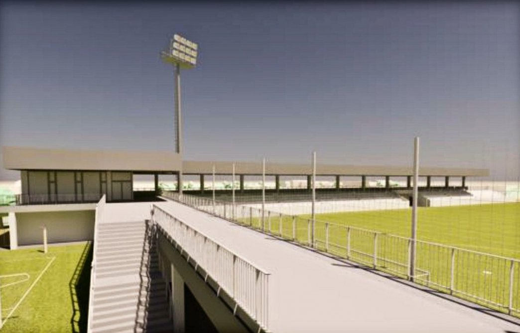 Imatge virtual del projecte de reforma i ampliació del camp de futbol de Palou