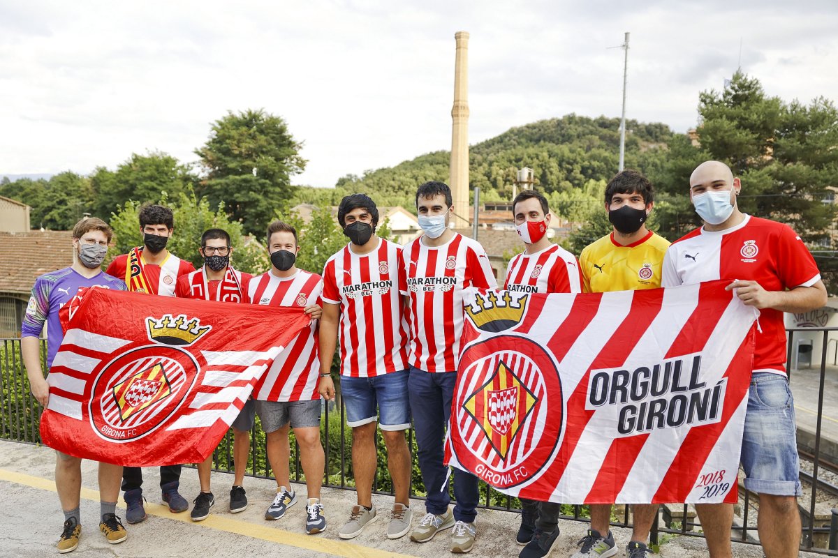 Membres de la Penya Gironina de la Vall del Ges, aquest dimecres a Borgonyà