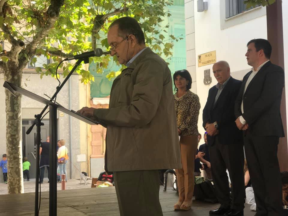 Josep Haro en un acte d'homenatge que li va fer l'Ajuntament de Campdevànol al setembre de 2019