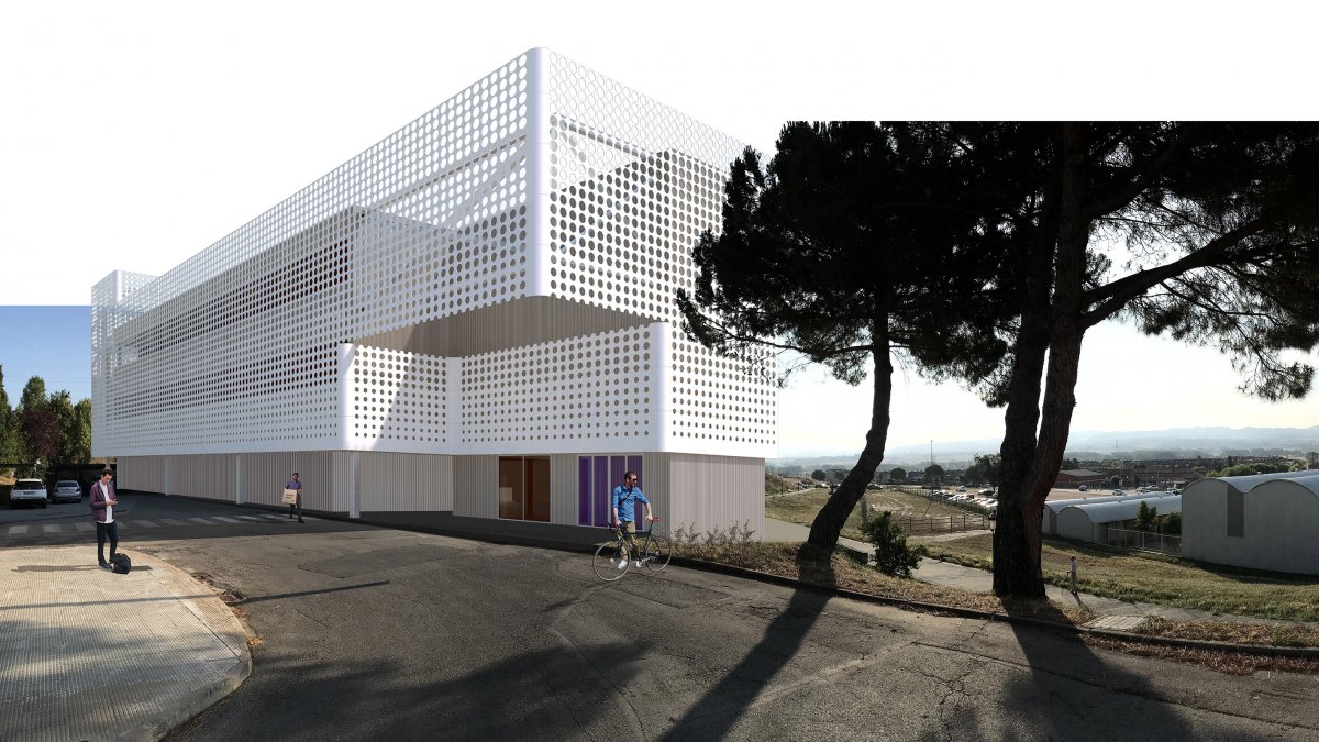 Una imatge simulada de com serà el futur edifici, situat just damunt d’Osona Salut Mental i el servei de Manteniment