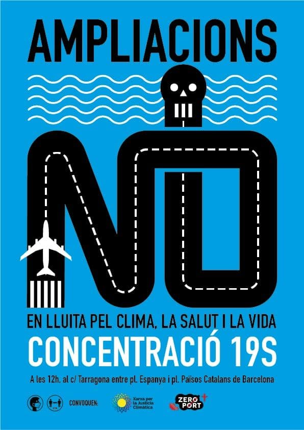 Cartell de la manifestació contrària a l'ampliació de l'aeroport