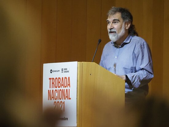 El president d'Òmnium, Jordi Cuixart, parlant a la Trobada Nacional de l'entitat