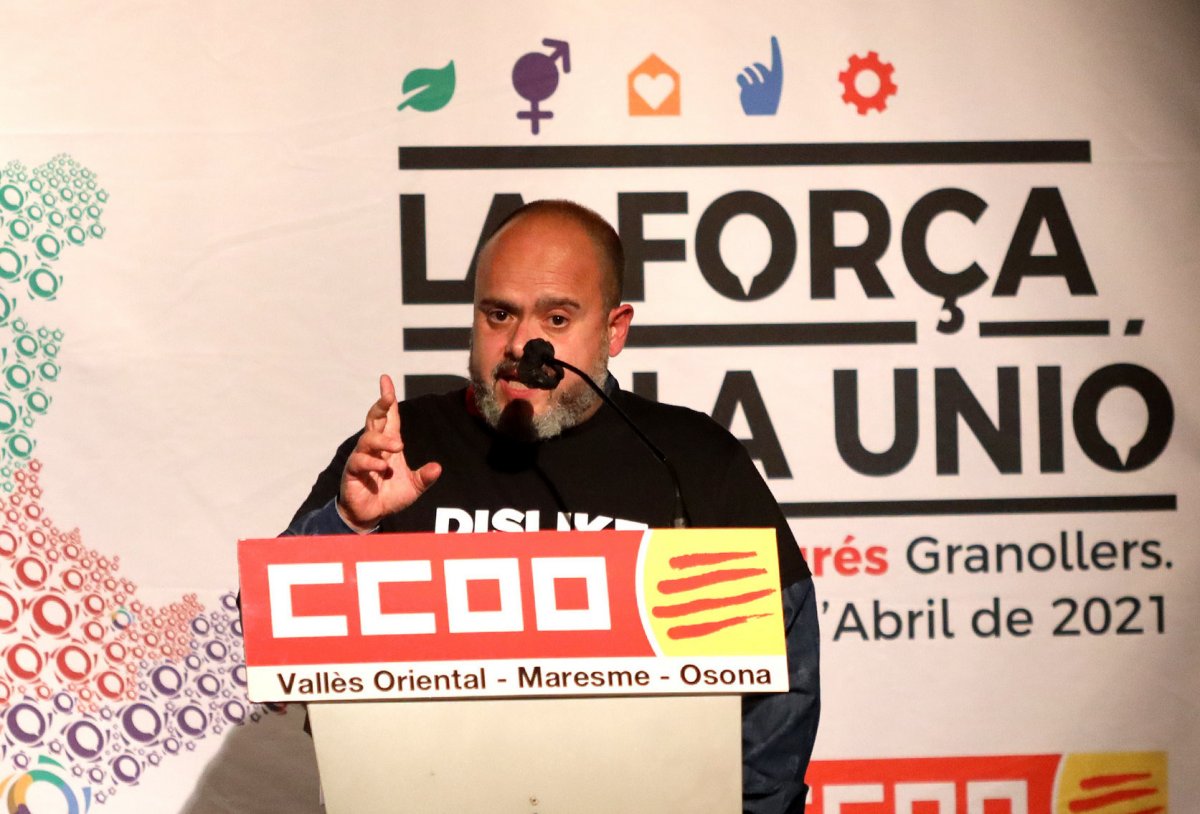 Gonzalo Plata intervé en l'últim congrés territorial del sindicat, el mes d'abril passat a Granollers