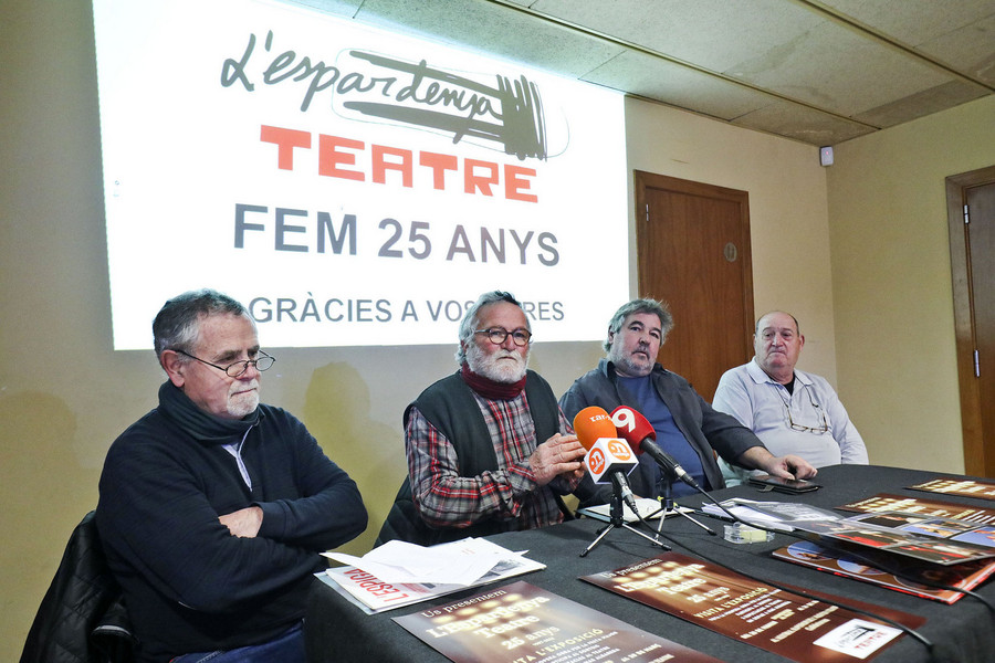 D'esquerra a dreta, Joan Pujol, Pep Alsina, Jaume Parramon i Josep Arumí, en la presentació dels actes de l'aniversari