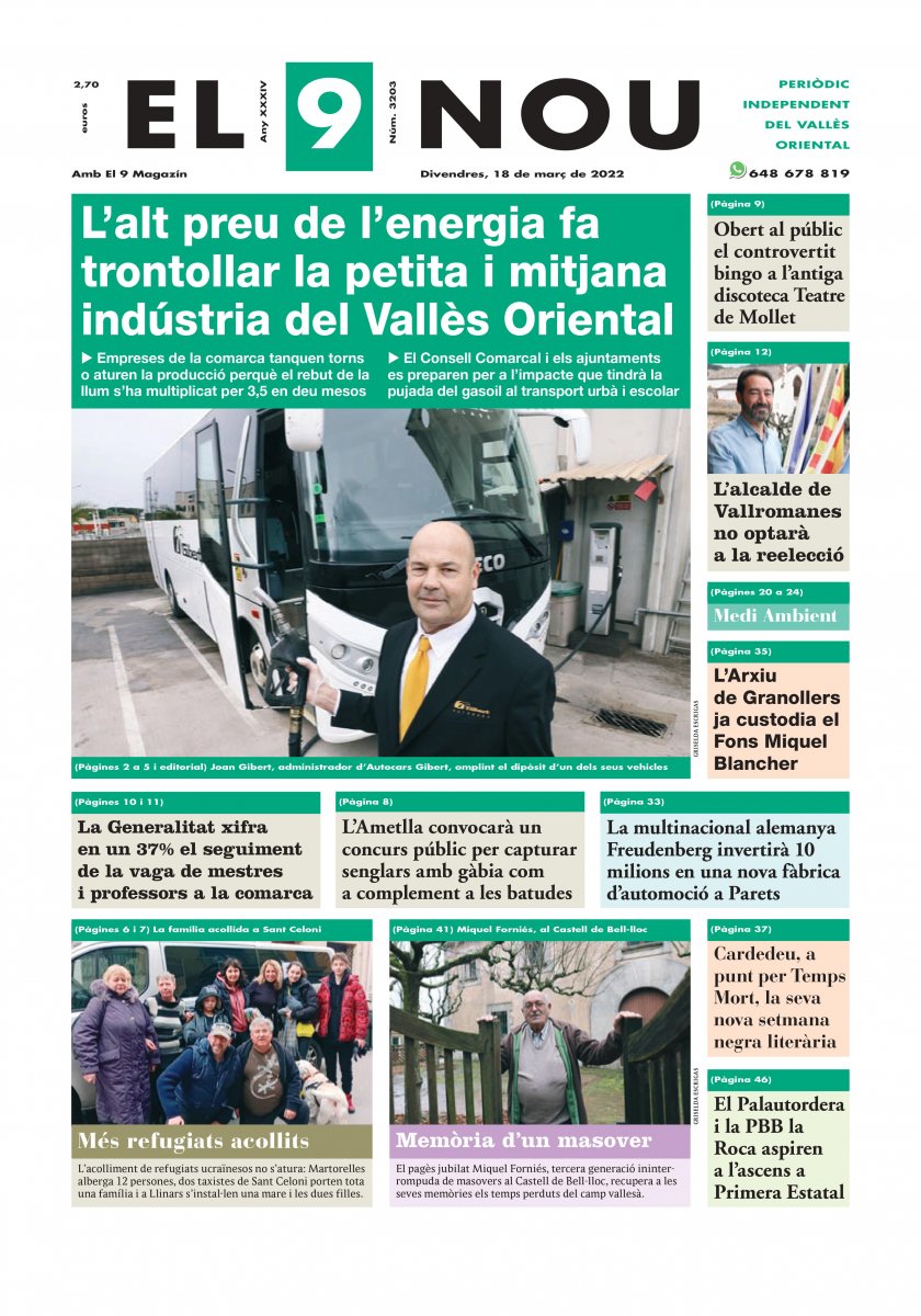 220318 EL 9 NOU Primera plana