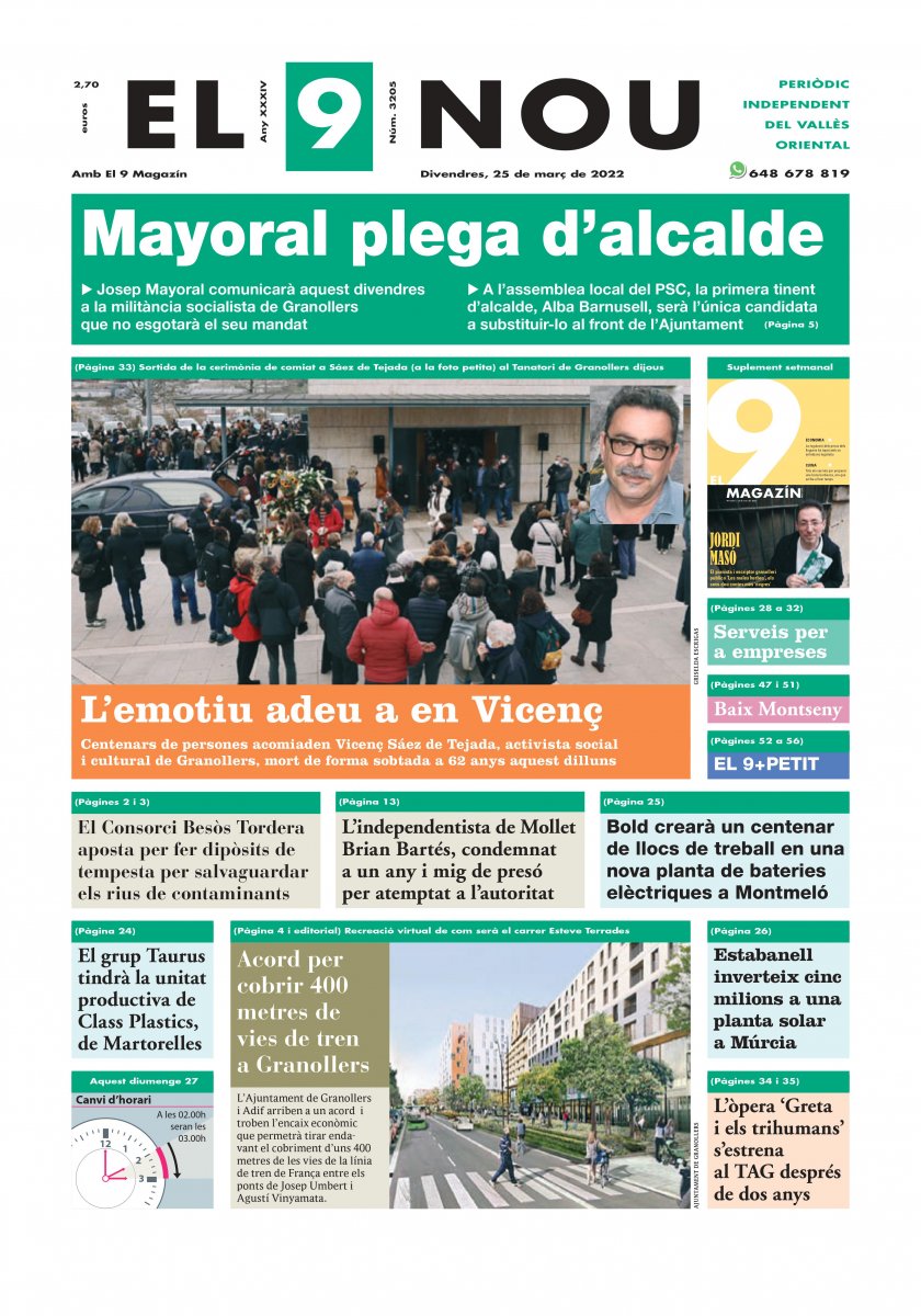 220325 EL 9 NOU Primera plana