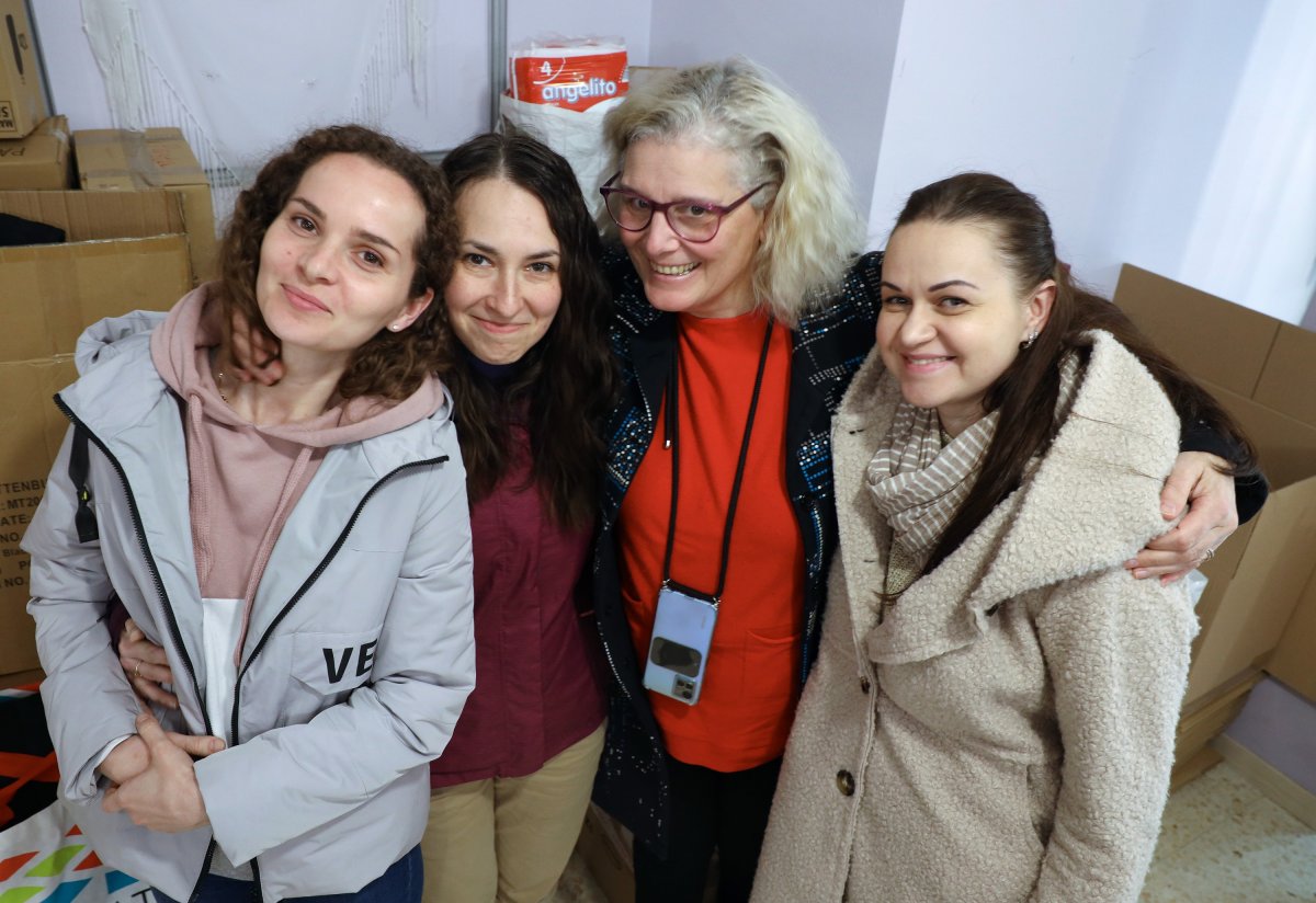 D’esquerra a dreta, Viktoria Sushkova, Oleksandra Lisenko, Àngels Serrano i Bohdana Vasilenko, aquest dimecres