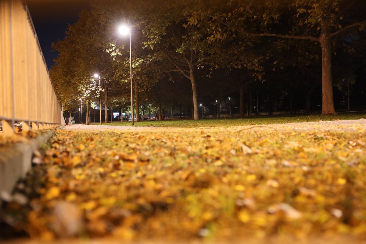 Il·luminació de nit a la plaça de la Malagarba