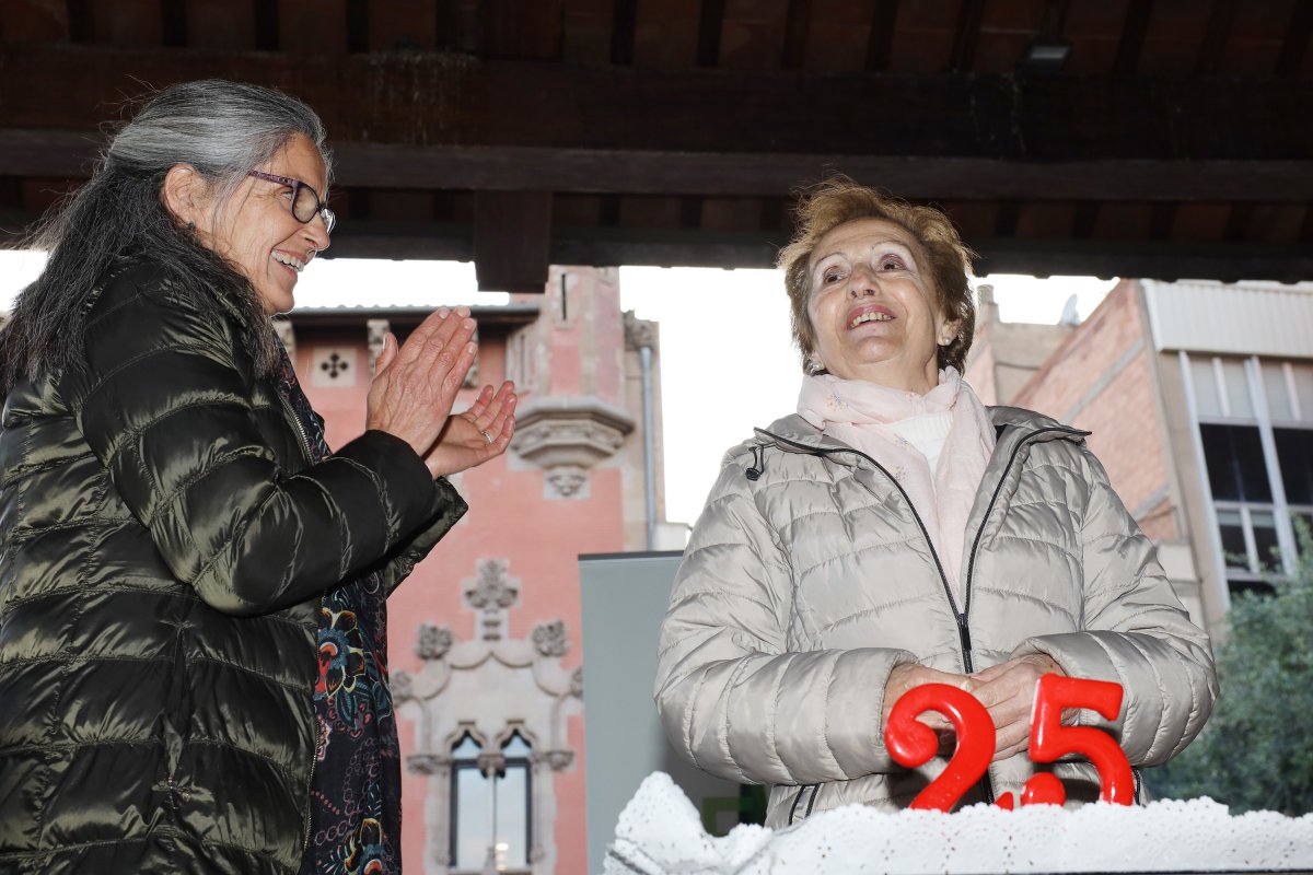 Mercè Riera, fundadora d'El Xiprer, a l'acte de la Porxada, a Granollers