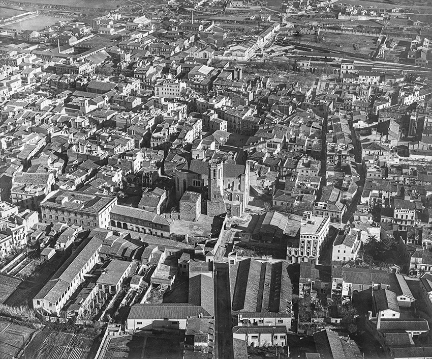 Vista aèria de Granollers als anys 50