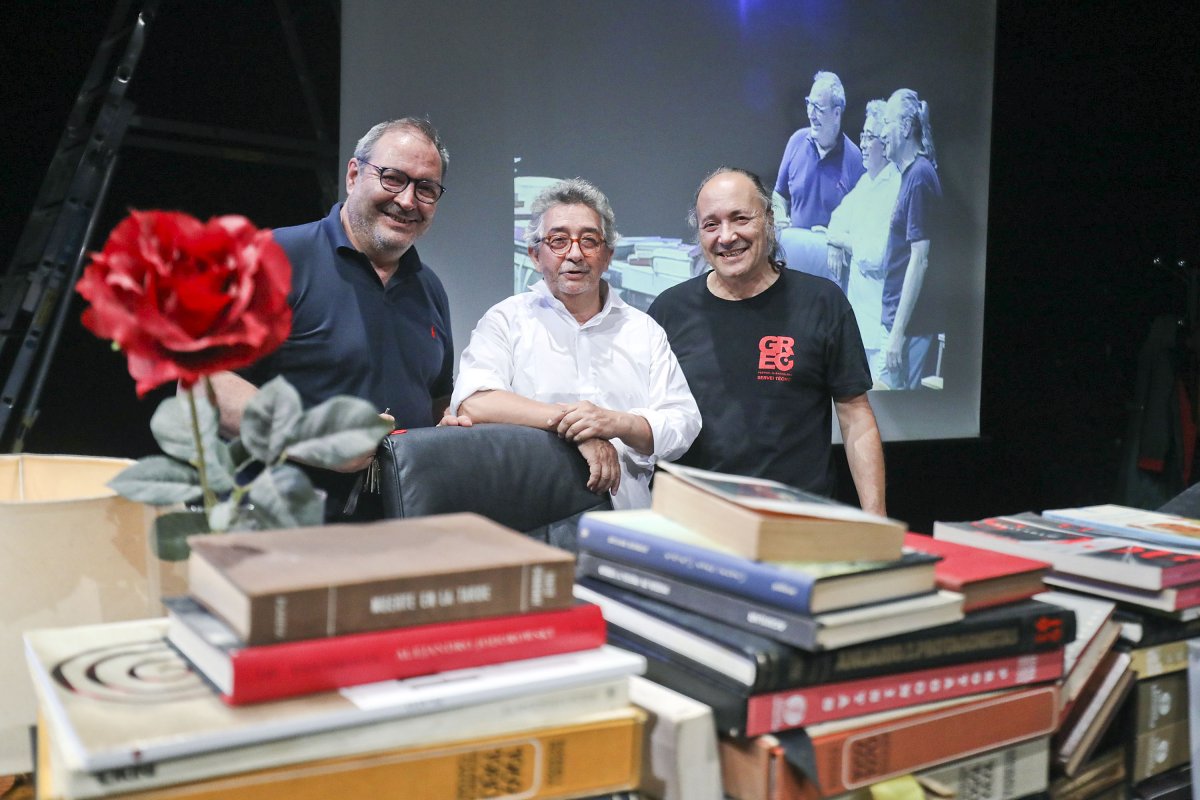 D'esquerra a dreta, Albert de la Torre, Xavier Ruano i Ramon Simó a l'Institut del Teatre de Vic