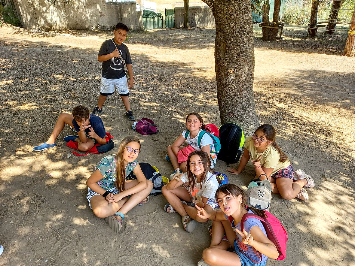 Alguns dels nens i nenes que han participat a les colònies a Mas Baró