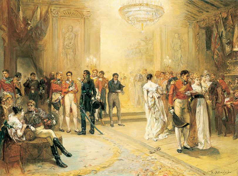 'The Duchees of Richmond's Ball', pintura de Robert Hillinford (1828-1904)