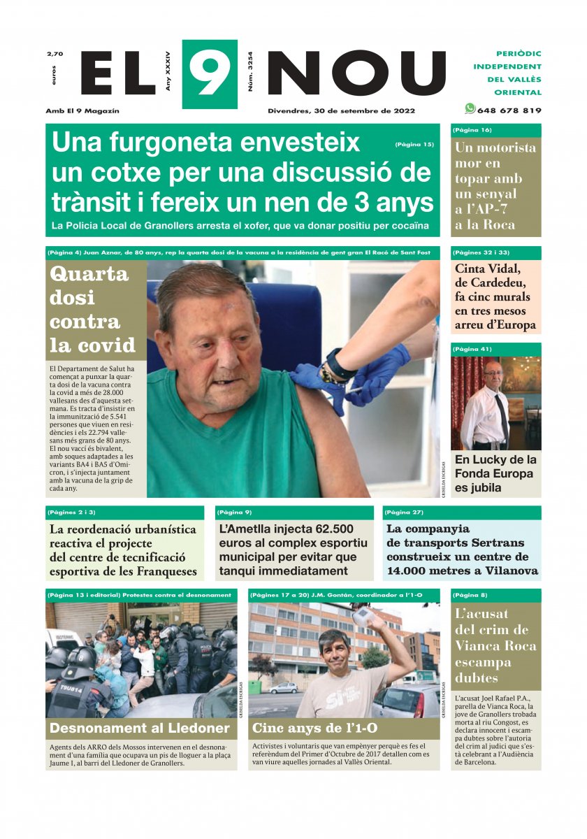 220930 EL 9 NOU Primera plana