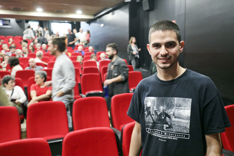 Ferran Domènech, aquest dijous a l'ETC, abans de començar l'estrena de 'Kobane, aixecar-se' dins del Festival Protesta