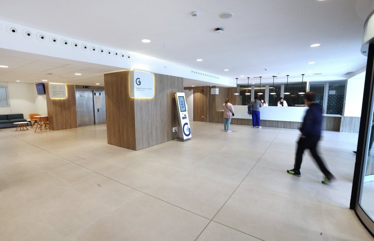 El vestíbul d'accés a la zona d'hospitalització de l'Hospital General de Granollers