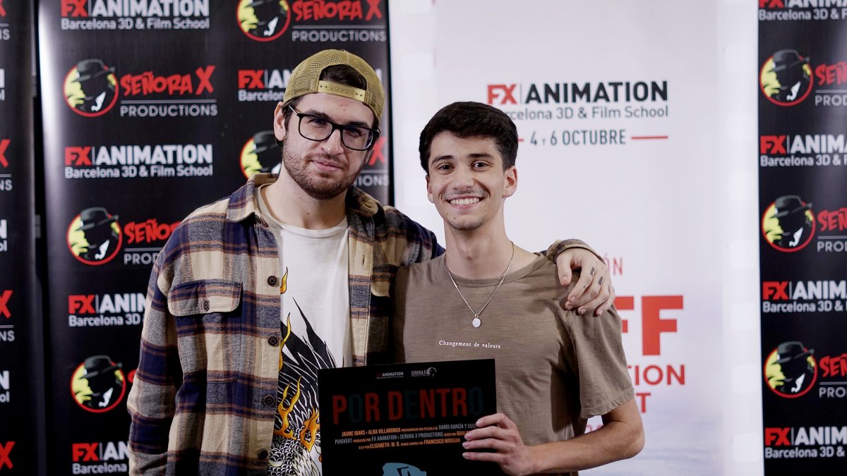 Guiu Puigver, a l’esquerra, i Darío García, en el festival FX Animation Film Fest