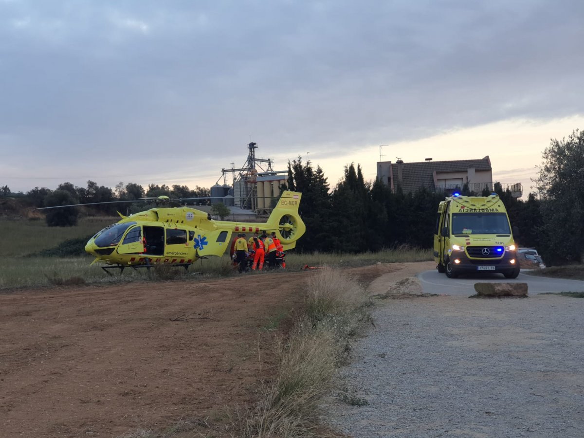 L’helicopter que ha fet el traslladat de Caldes a l’hospital