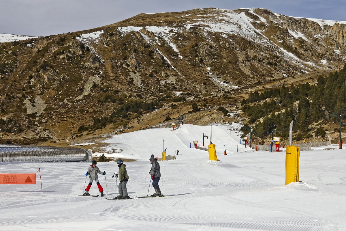 Esquiadors a Vallter, aquest dimecres al matí