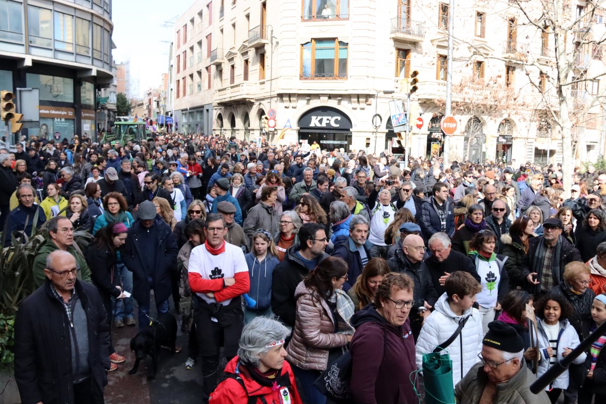 Un dels punts de la manifestació a Sabadell d'aquest diumenge al matí