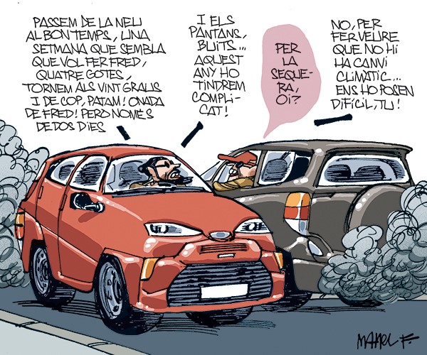 "Es difícil fer veure que no hi ha canvi climàtic", l'acudit gràfic d'en Manel Fontdevila a EL 9 NOU d'aquest divendres