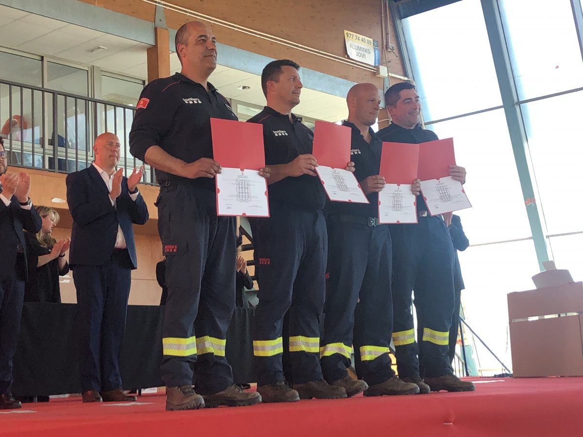 Els cinc bombers de Palautordera reconeguts per la seva actuació
