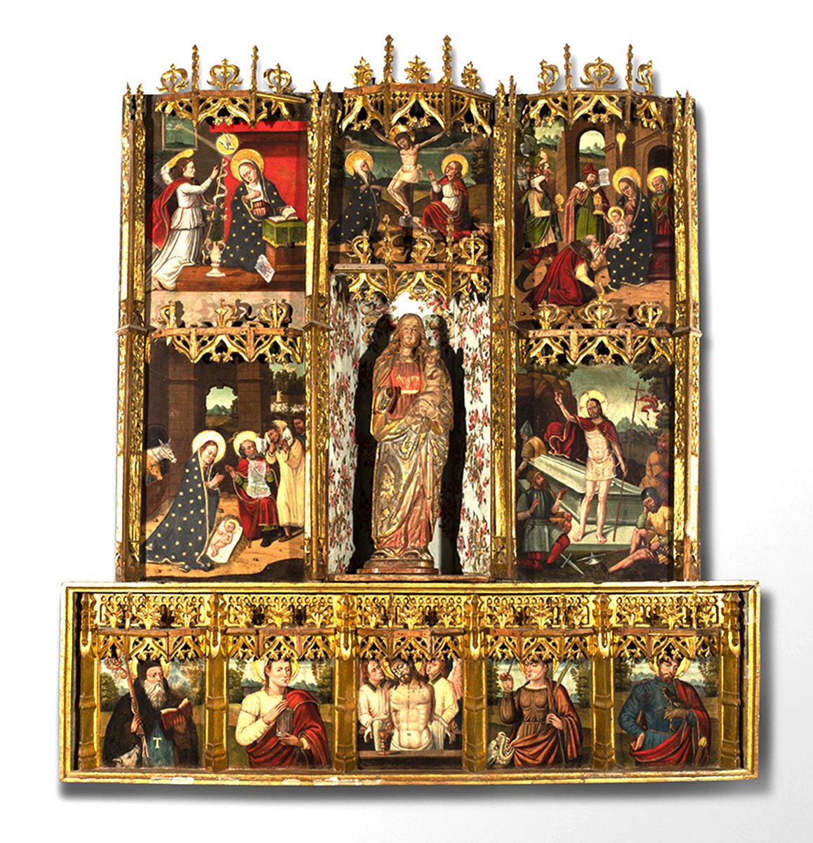 El retaule està exposat al vestíbul del Museu Diocesà de Barcelona però no s'havia identificat com la peça d'Olzinelles
