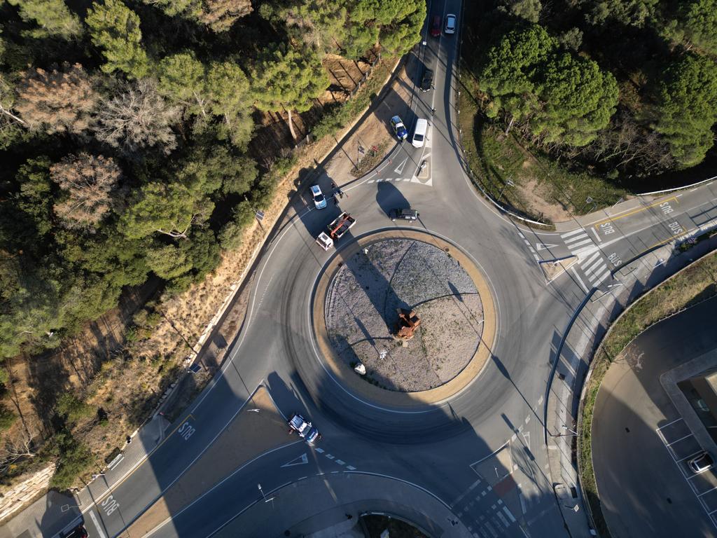 Imatge captada pel dron dels Mossos en un dels controls