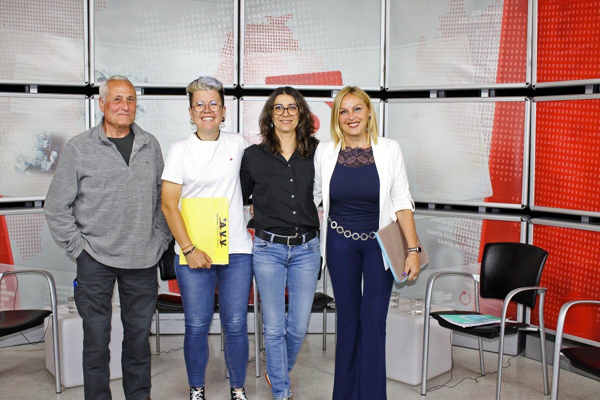 Lluís Creus, Cristina Suñén, Marta Cornellas i Montse Sanz, dimarts al plató d'EL 9 TV