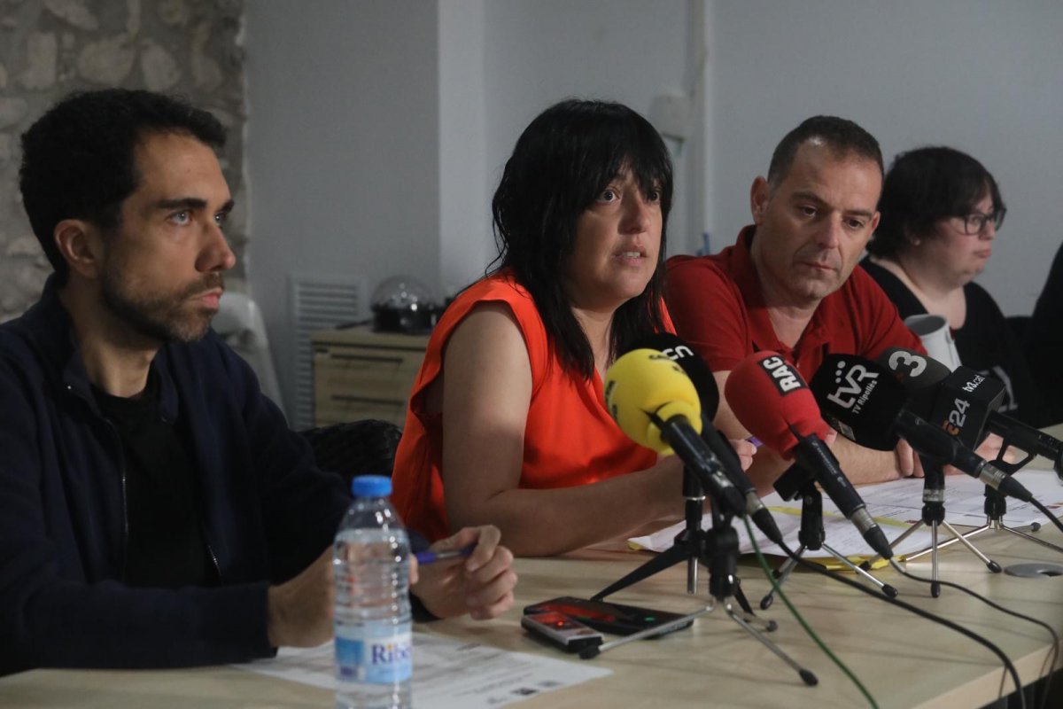 Dani Vilaseca, Chantal Pérez i Enric Pérez, en la roda de premsa d'aquest matí
