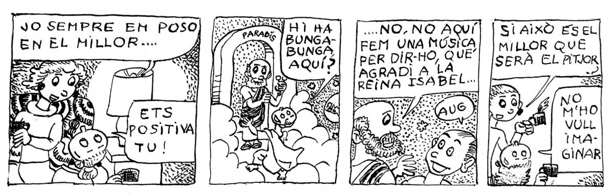 "Hi ha "bunga bunga aquí", la tira còmica de la ninotaire Pilarín Bayés a EL 9 NOU d'aquest divendres