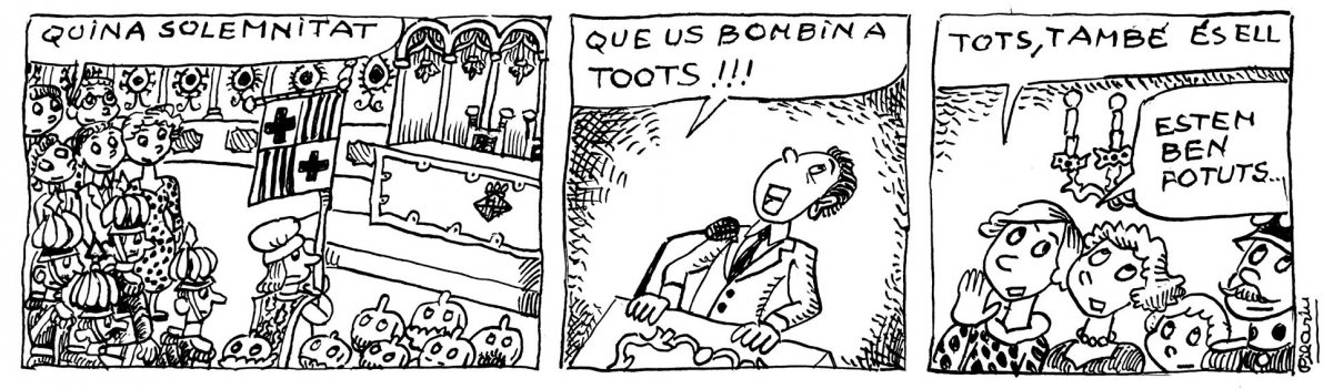 "Que us bombin a tots!", la tira còmica de la ninotaire Pilarín Bayés a EL 9 NOU d'aquest divendres