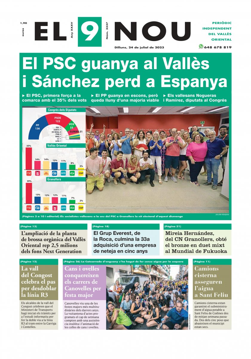 EL 9 NOU del Vallès Oriental del 23 de juliol de 2023