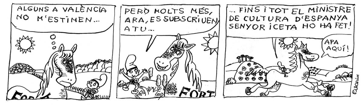 Les subscripcions de 'Cavall Fort' es disparen, la tira còmica de la ninotaire Pilarín Bayés a EL 9 NOU d'aquest divendres