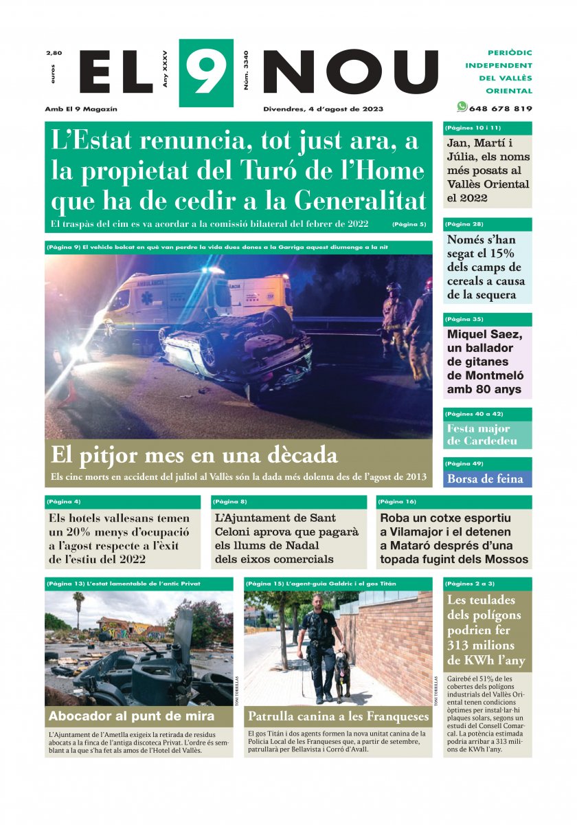 EL 9 NOU del Vallès Oriental del 4 d'agost de 2023