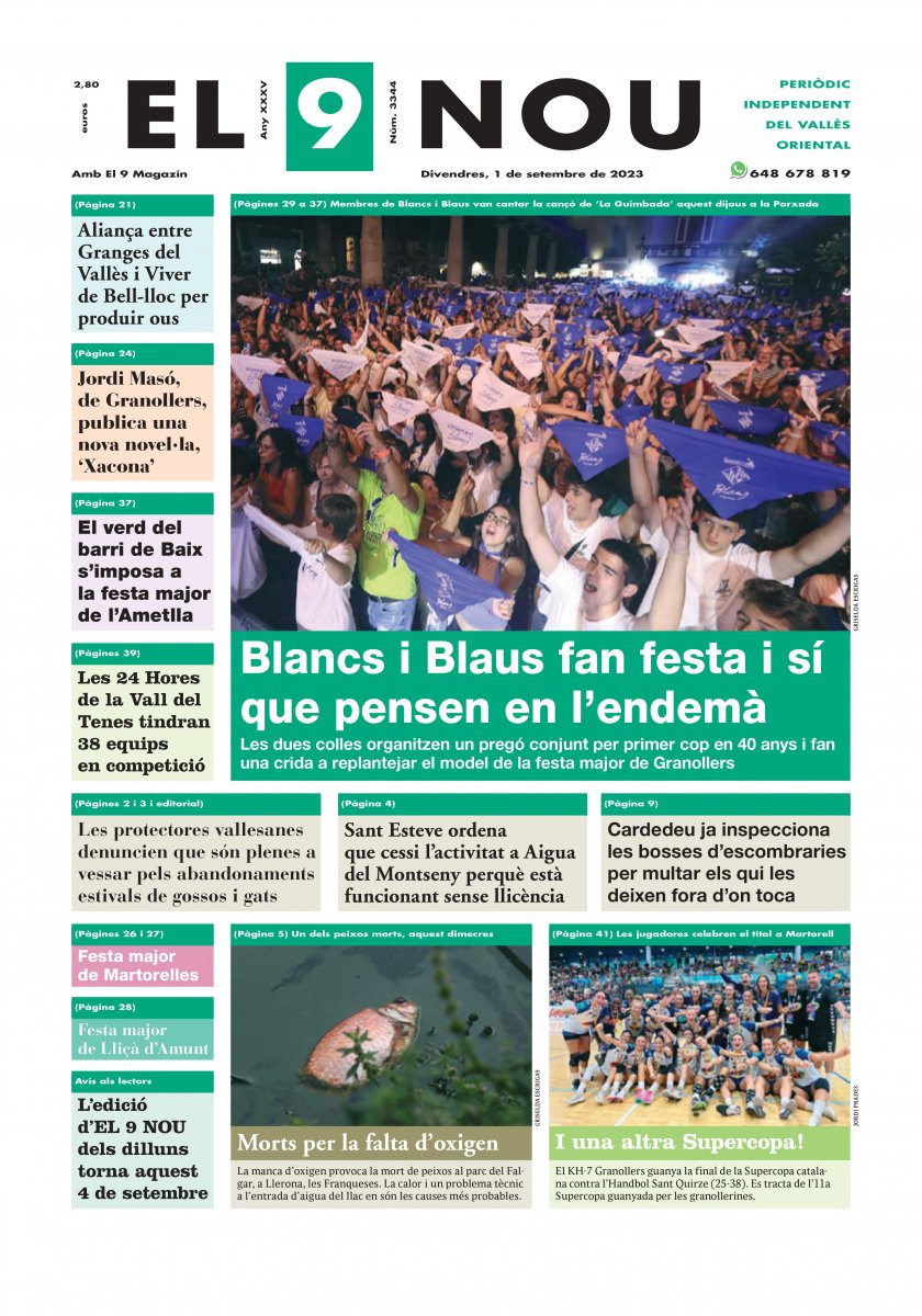 EL 9 NOU del Vallès Oriental del divendres 1 de setembre de 2023