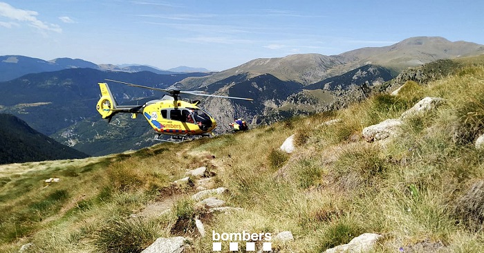 Imatge d'un rescat a Queralbs amb helicòpter, aquest estiu