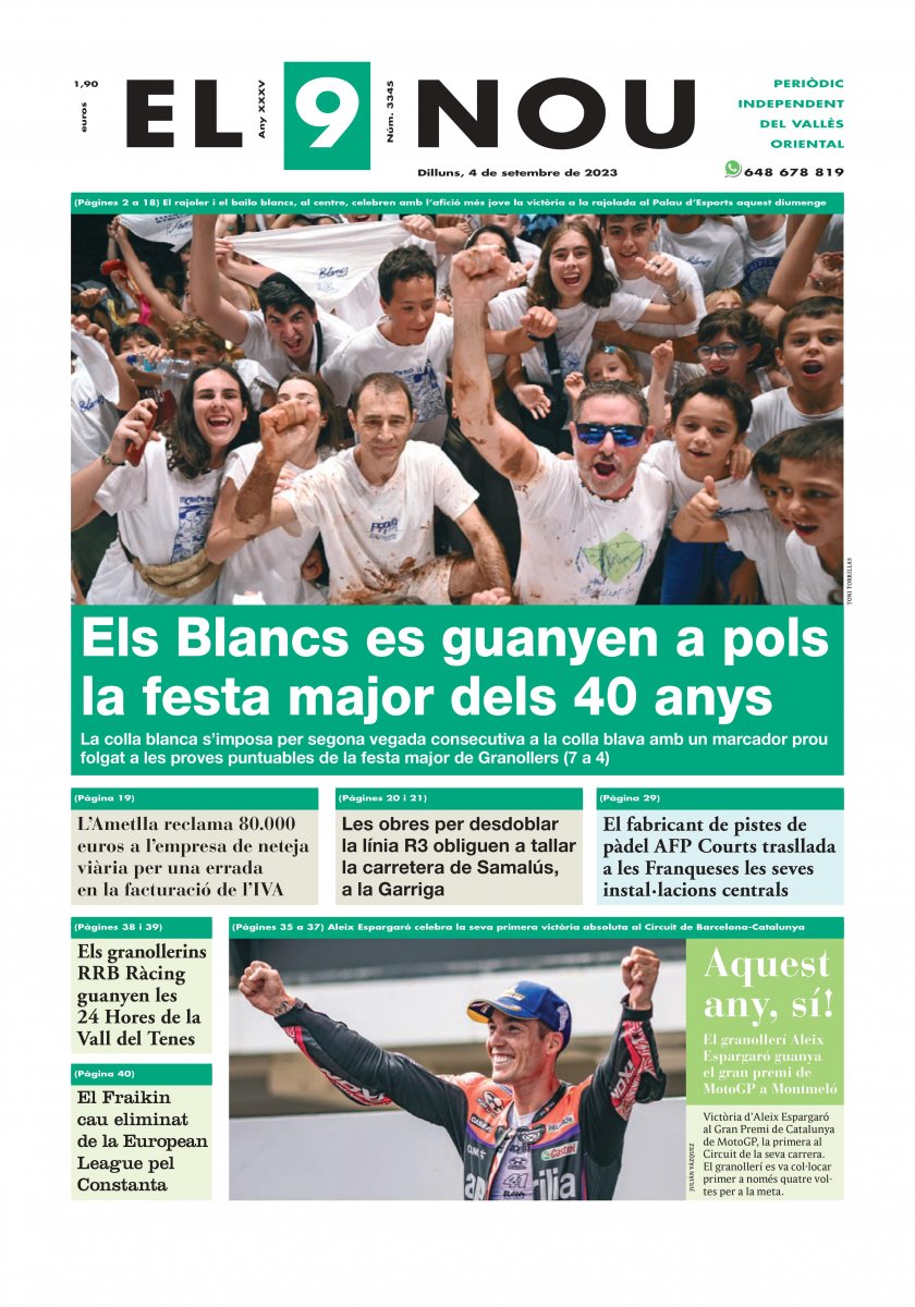 EL 9 NOU del Vallès Oriental del 4 de setembre de 2023