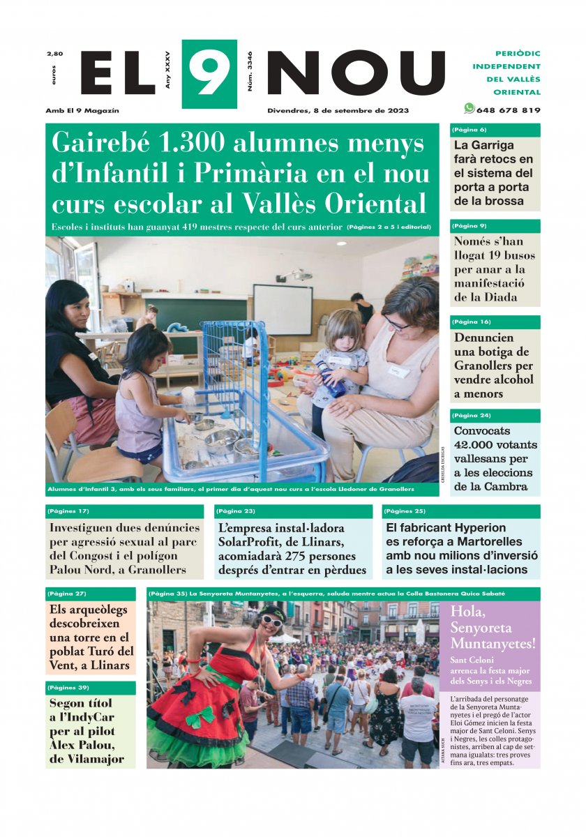 EL 9 NOU del Vallès Oriental del 8 de setembre de 2023