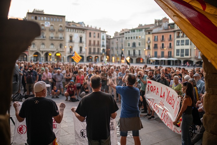 Una imatge de la concentració de suport als detinguts