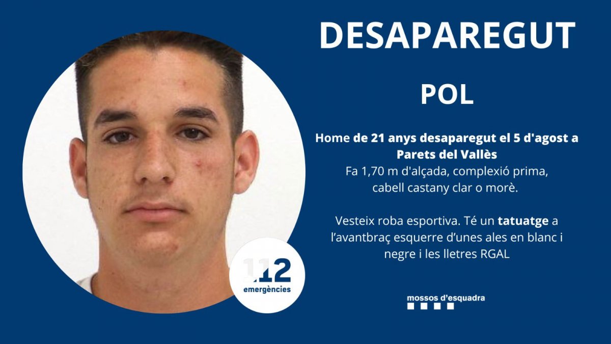 Els Mossos van demanar ajuda en la recerca del noi la setmana passada