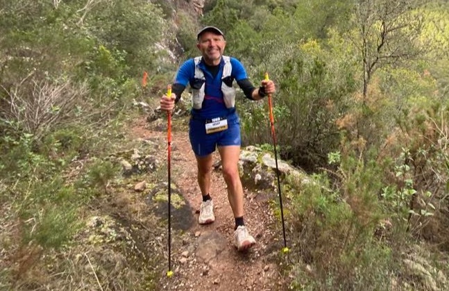 Sanglas en un moment del recorregut de la Muntanyes de Prades Epic Trail