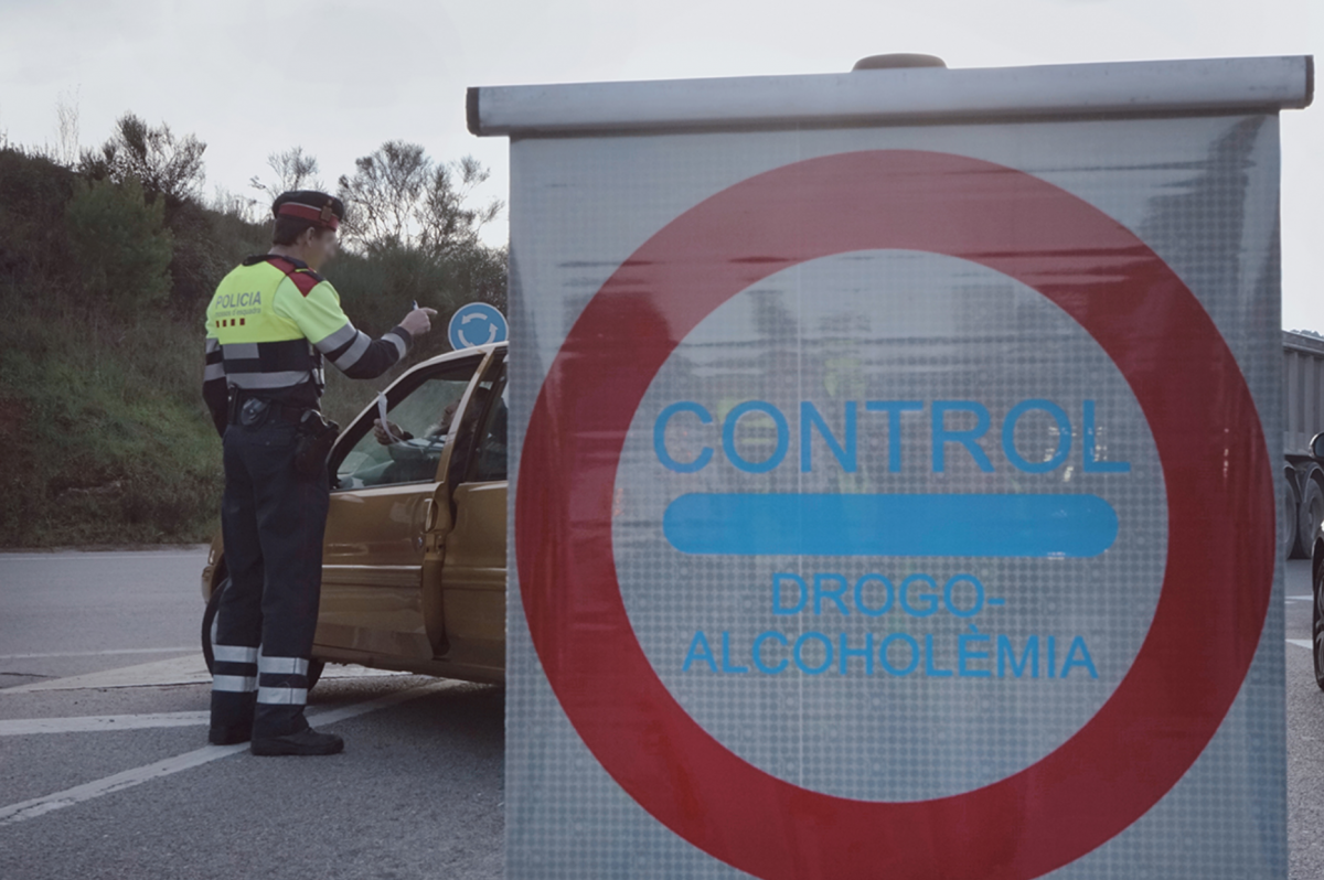 Imatge d'un control rutinari d'alcoholèmia dels Mossos